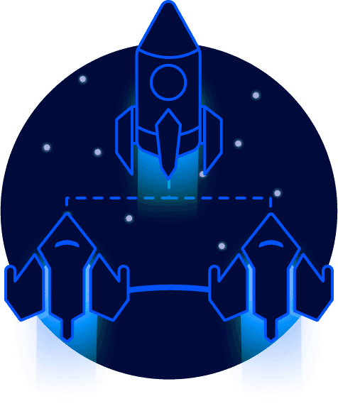 marketing growth rocket ship image icon